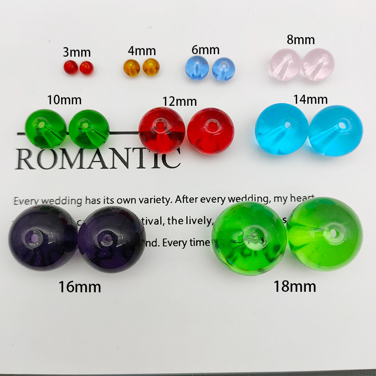 DIY手工6mm透明水晶散珠圆珠子饰品耳饰材料玻璃珠光珠发簪珠帘 - 图0