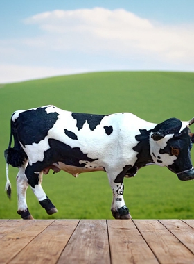 内蒙古工艺品奶牛桌面模型黑白