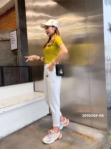 丽洁服饰LIJION新款2020夏季女式韩版简约白色OL休闲裤201026A
