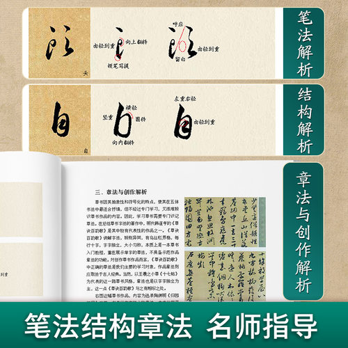 草书书法碑帖临摹入门教程孙过庭书谱草诀百韵歌王羲之草书十七帖教程书籍高清彩色精印解析本 - 图2
