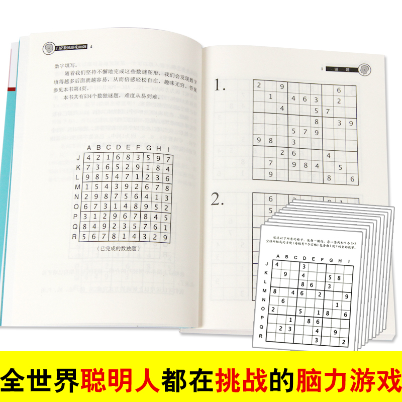 门萨数独游戏500题/门萨智力大师系列 小学生儿童成人初高级数独游戏书题集本 全民数独书入门 九宫格逻辑思维专项训练益智书教程 - 图2