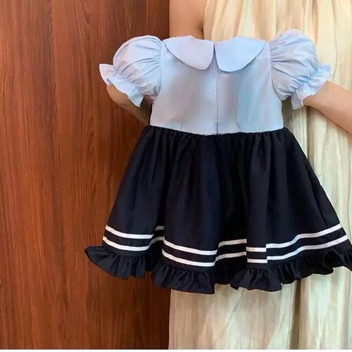 女童洛丽塔公主裙洋气2025新款洋气夏小童女宝宝兔子警官连衣裙 - 图1