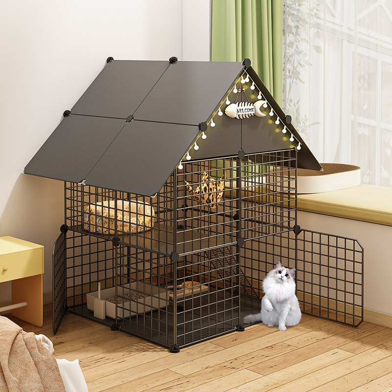 大猫笼子家用室内猫屋猫窝厕所猫砂盆一体小户型猫城堡猫别墅空笼,淘宝优惠券,粉丝福利购,淘宝优惠卷