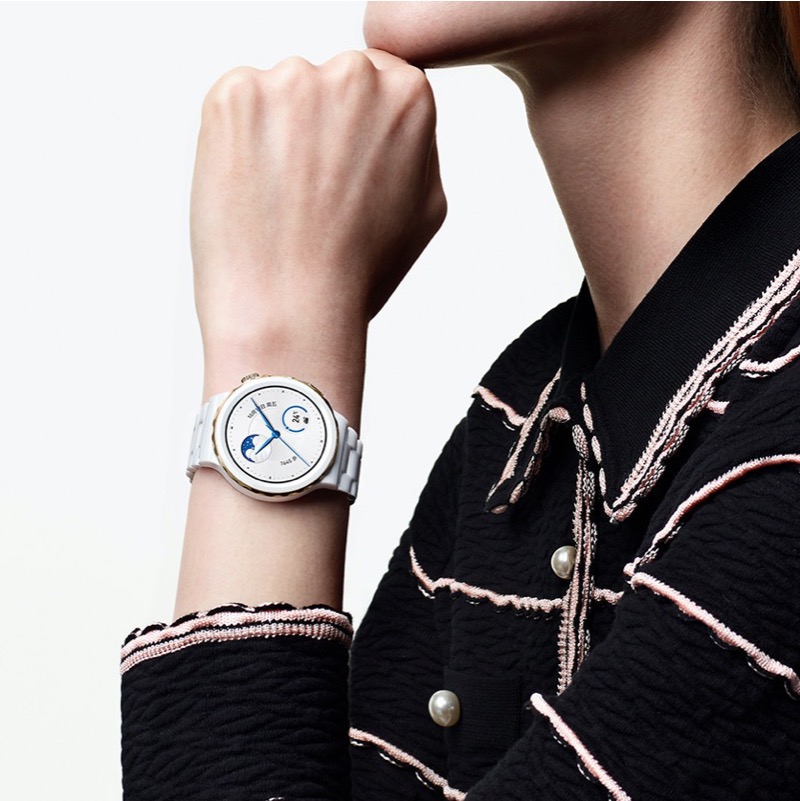 新品!华为女款43mm陶瓷huawei手表 华为乐之途智能手表