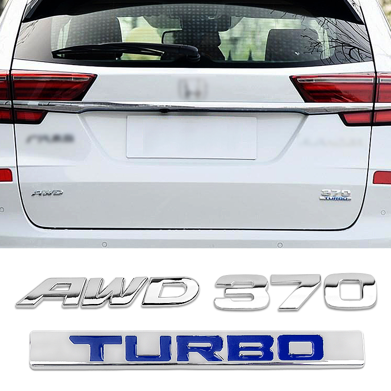 适用于本田冠道尾标URV改装370尾标AWD turbo涡轮增压标装饰车贴 - 图2