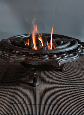 铸铁材质火盆带盖火盆一套火炉取暖热水煮茶烧烤雅居茶舍会所实用