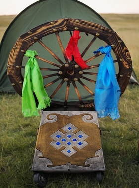 民族风特色婚庆装饰品摆设车轮