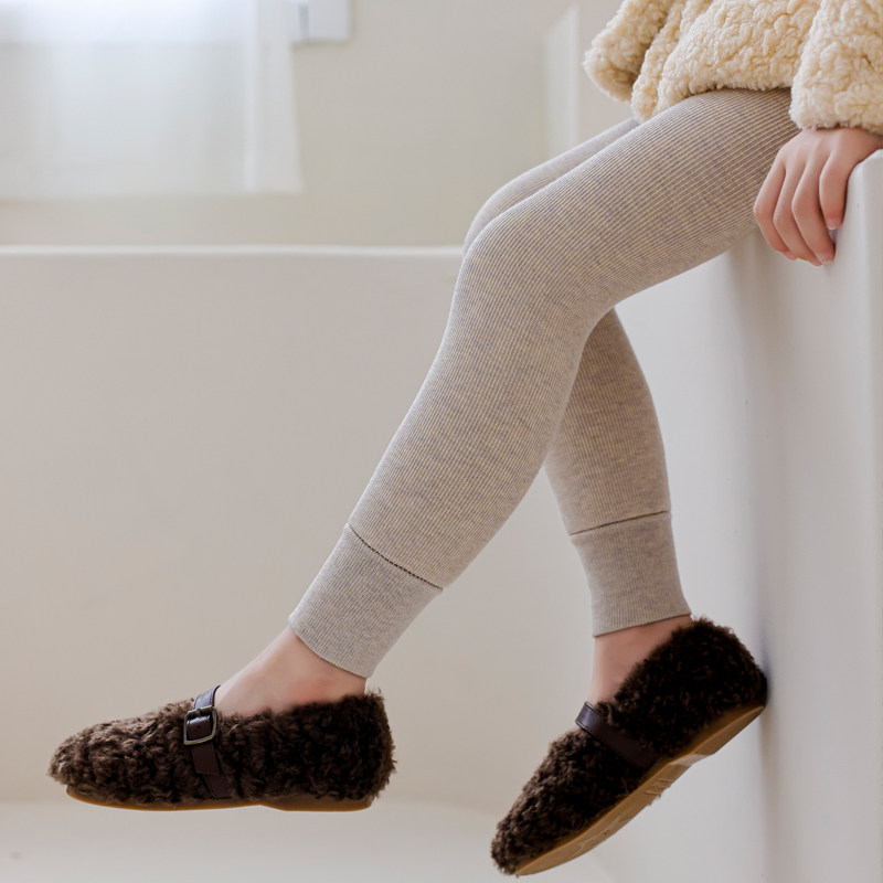 儿童打底裤加绒加厚秋冬季女童灰色九分裤不连脚外穿一体绒保暖裤,淘宝优惠券,粉丝福利购,淘宝优惠卷