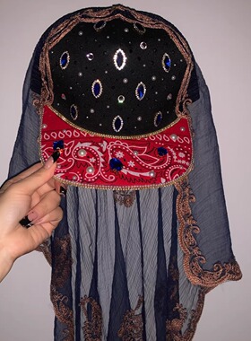 出口外贸dumahandmadediy定制手工美式闪钻头纱嘻哈街舞棒球帽潮