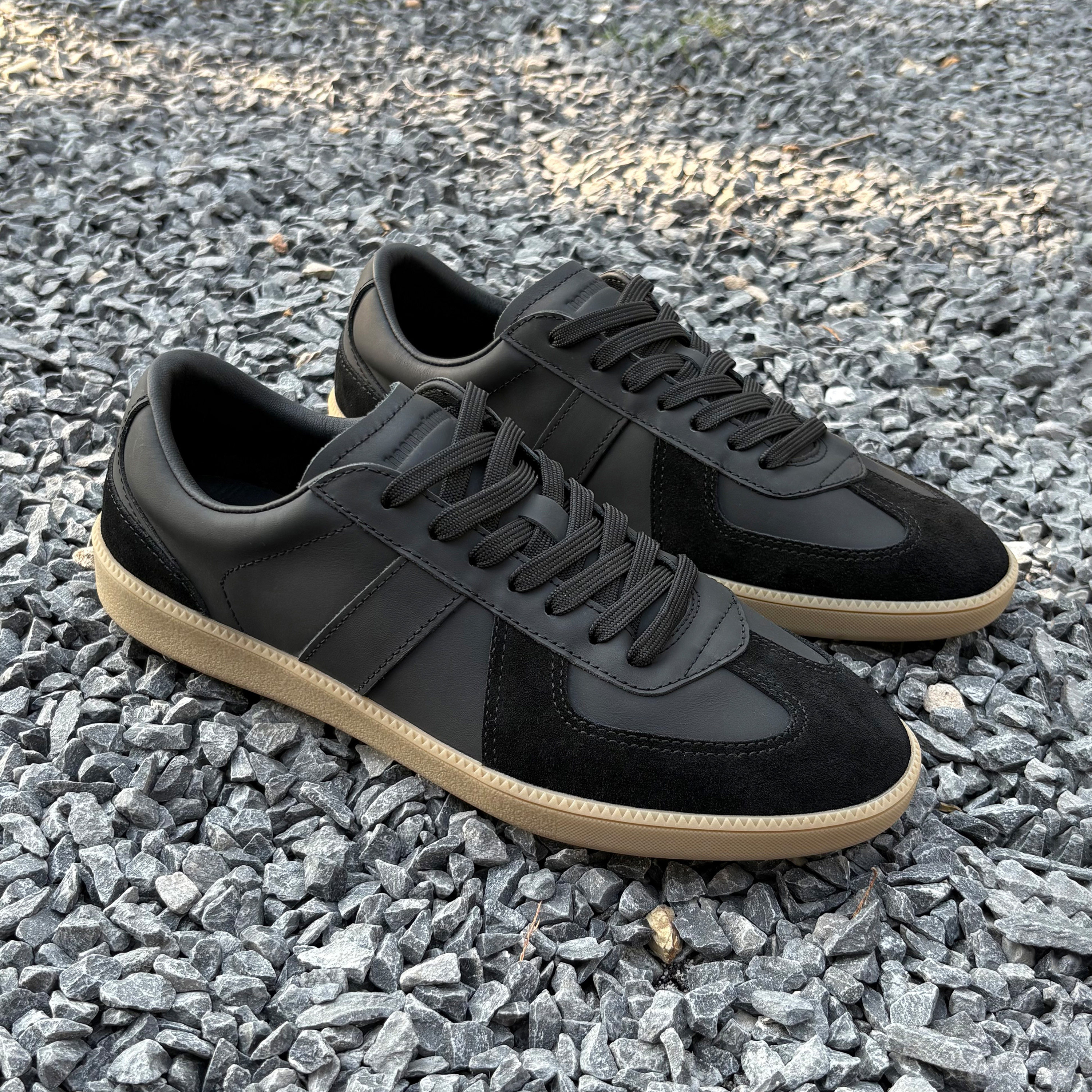 haonanhuang 经典100%牛皮牛反绒拼皮欧索莱休闲复古德训鞋,淘宝优惠券,粉丝福利购,淘宝优惠卷