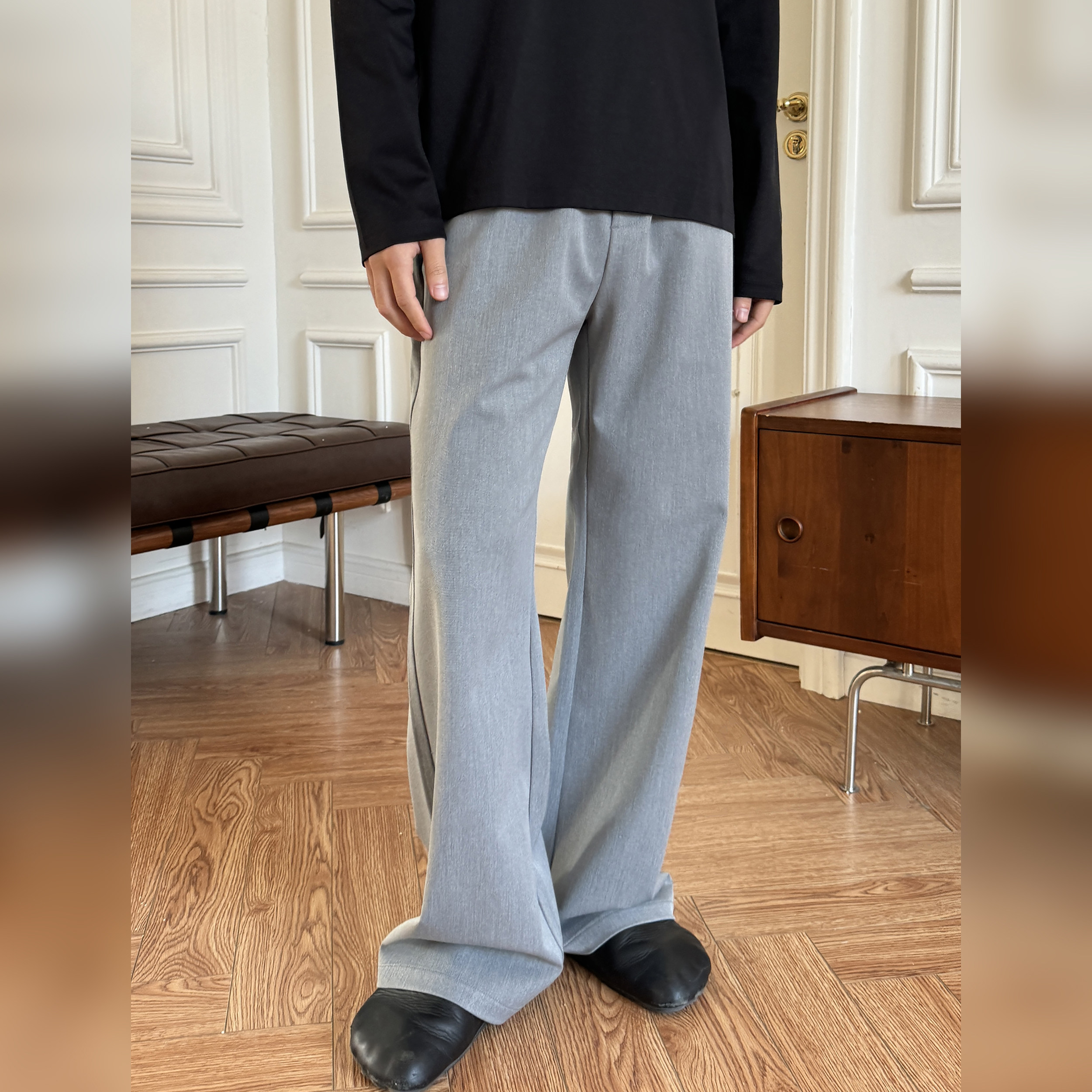 【岳云鹏同款】haonanhuang 宽松微喇弹力松紧腰休闲西裤长裤,淘宝优惠券,粉丝福利购,淘宝优惠卷