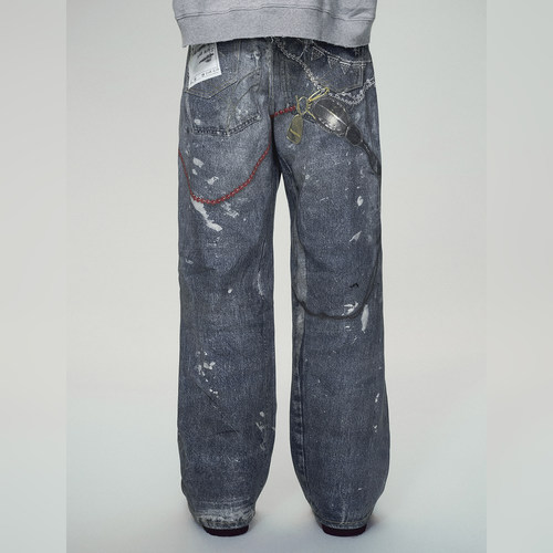 【董大力同款】haonanhuang 重置1981M康利印花宽松baggy牛仔长裤 - 图2