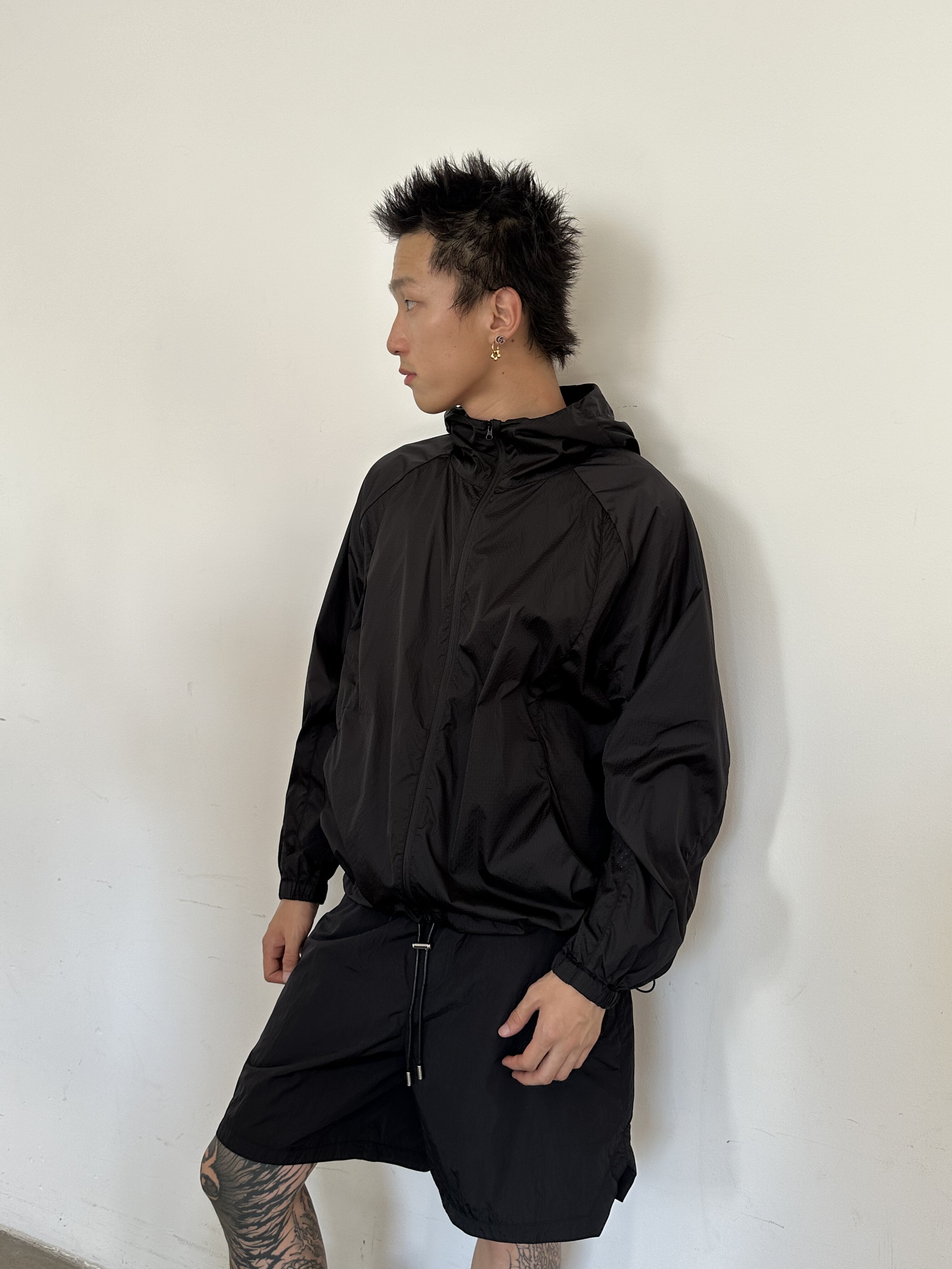 haonanhuang 定织硬核户外机能网眼速干透气轻薄拼接皮肤衣外套 - 图2