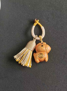 2026新款马上有钱钥匙扣 旋转木马小挂件 可爱小马新年桃木钥匙扣