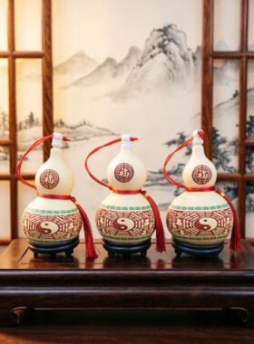 天然真葫芦开口挂件景区工艺雕刻八卦图镇宅之宝风水摆件客厅招财