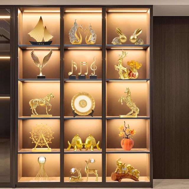 Light luxury wine cabinet decorations living room high-end atmosphere