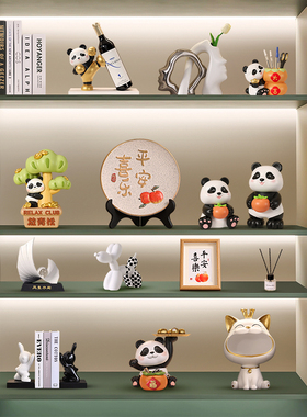 奶油风现代轻奢酒柜装饰摆件展示柜客厅电视餐边柜高级感软装