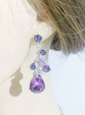 YOUFIR轻奢高级紫罗兰项链耳环