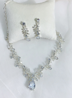 新娘礼服锁骨链结婚饰品套链