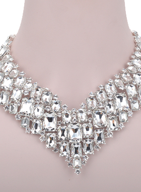 跨境欧美新娘套链立体玻璃水钻