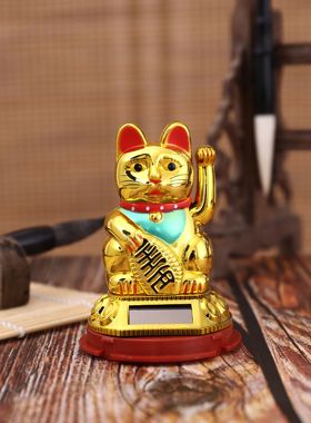 猫中国广东省大陆太阳能摇手家居客厅店铺收银台创意礼品360包邮
