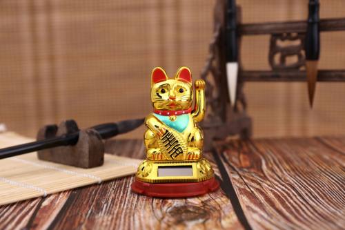猫中国广东省大陆太阳能摇手家居客厅店铺收银台创意礼品360包邮 - 图1