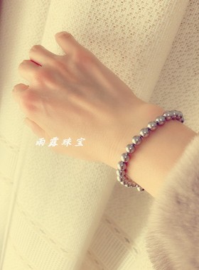 母贝珍珠真多嘛银灰色手链手镯