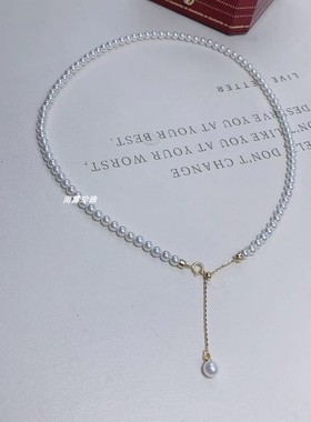 南洋4mm白色正圆强光显气质项链