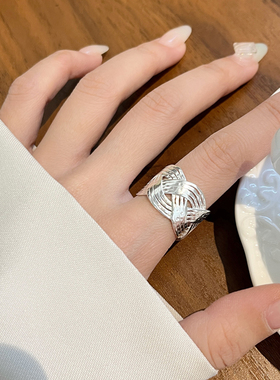 S925纯银戒指宽版欧美风