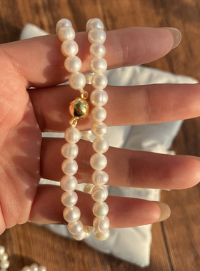 天然淡水珍珠项链女6mm