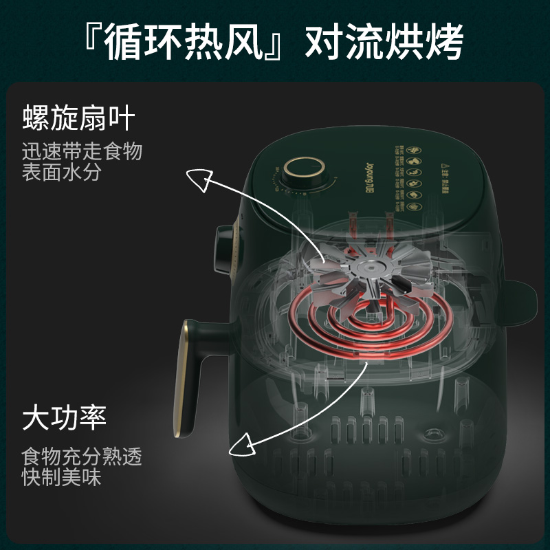 九阳空气炸锅家用新款智能炸薯条机 九阳创美空气炸锅