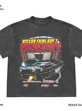 Mottled斑驳 美式复古重磅250克 nissan fairilady z复古赛车短袖