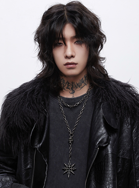 LOVEISWAR【城堡骷髅】原创朋克废土部落复古十字架重工双层项链