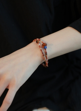 红纹石手串双圈天然石手链