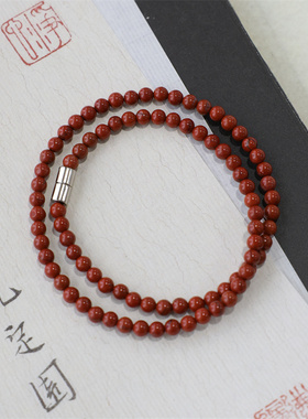 天然红石项链双圈手链本命年