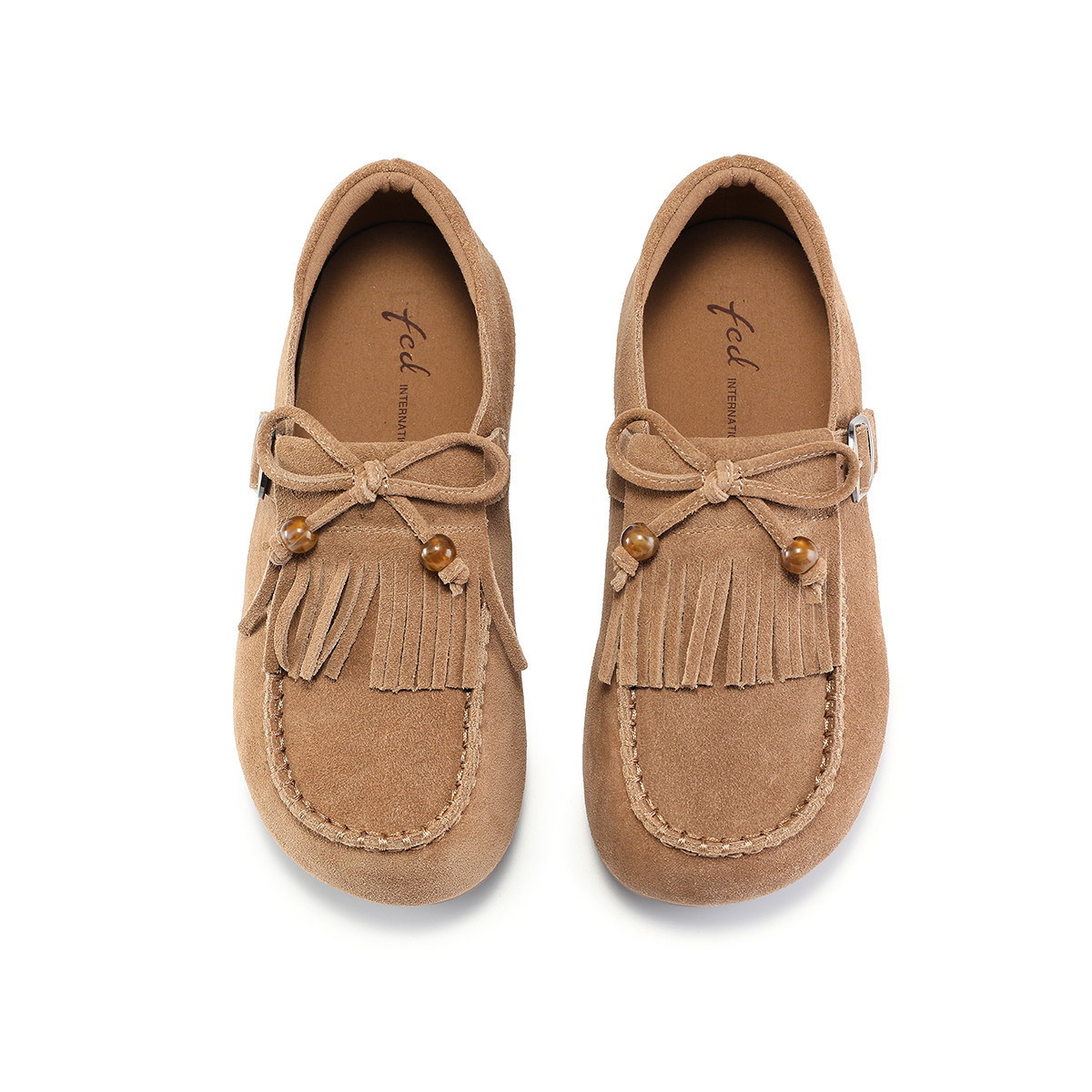 【摩卡慕斯】女鞋秋真皮流苏内增高平底单鞋玛丽珍豆豆鞋勃肯鞋女,淘宝优惠券,粉丝福利购,淘宝优惠卷