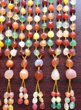 大红色玛瑙项链阿拉善戈壁滩糖果彩珠天然原石新疆葡萄干奇石吊坠