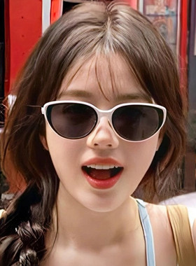 新款复古粉猫框墨镜女高级感