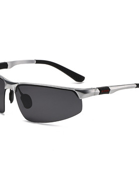 新款偏光太阳镜男士金属半框