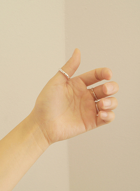 LFLM 气质简约不规则素圈戒指女小众设计时尚百搭潮流时尚食指戒