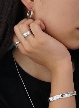 LFLM 不规则凹凸肌理感时尚百搭指环ins小众时尚冷淡风女潮流戒指