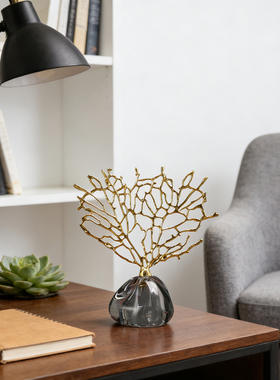 创意金属发财树桌面高端摆件客厅电视柜装饰品日常送礼家居饰品