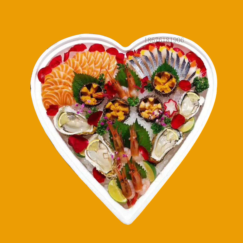 圆形泡沫盒海鲜火锅三文鱼刺身拼盘外卖打包扇椭心型保利龙保温箱,淘宝优惠券,粉丝福利购,淘宝优惠卷