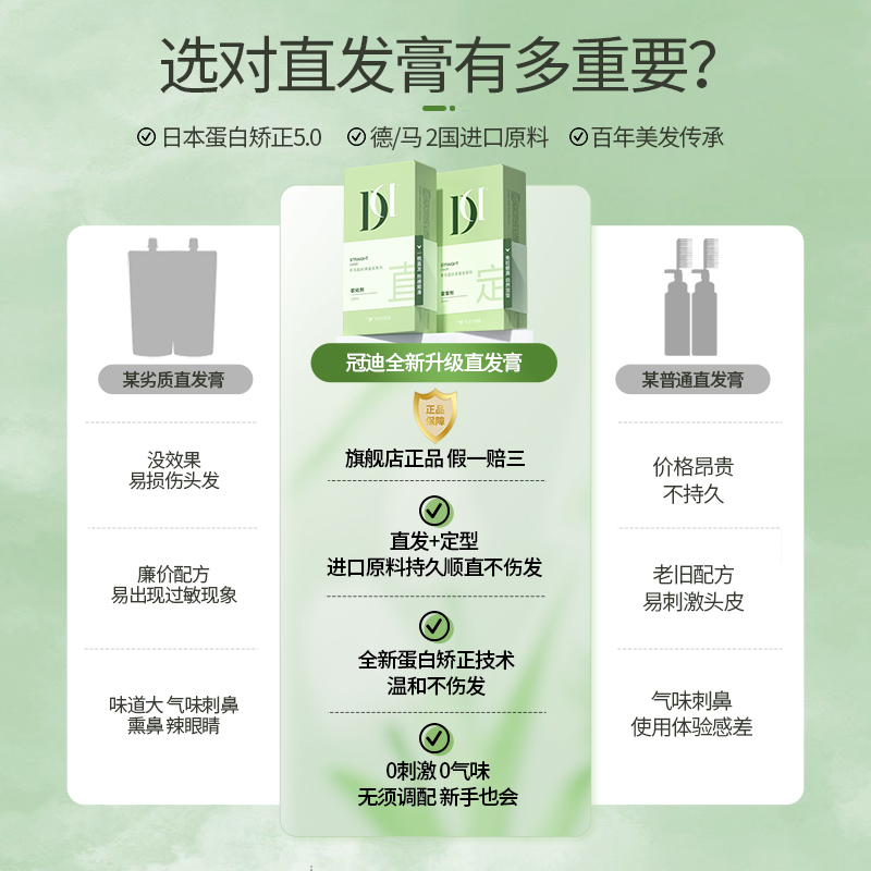 蛋白矫正直发膏免拉直顺一梳直头发刘海毛躁修复柔顺剂家用软化剂