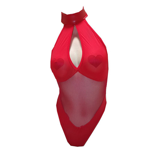 大码伪娘连体衣性感高叉t档紧身衣超薄泳装内衣泳衣透明变装用品 - 图3