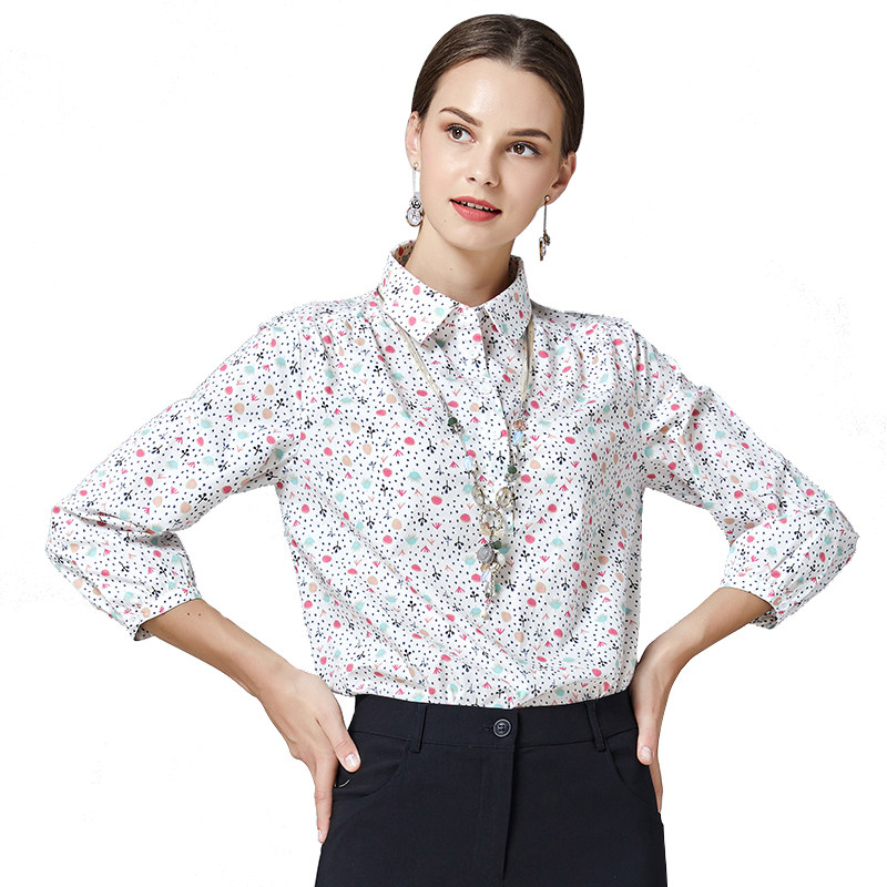 phidias2019秋季新款七分袖女衬衫 菲迪雅丝衬衫