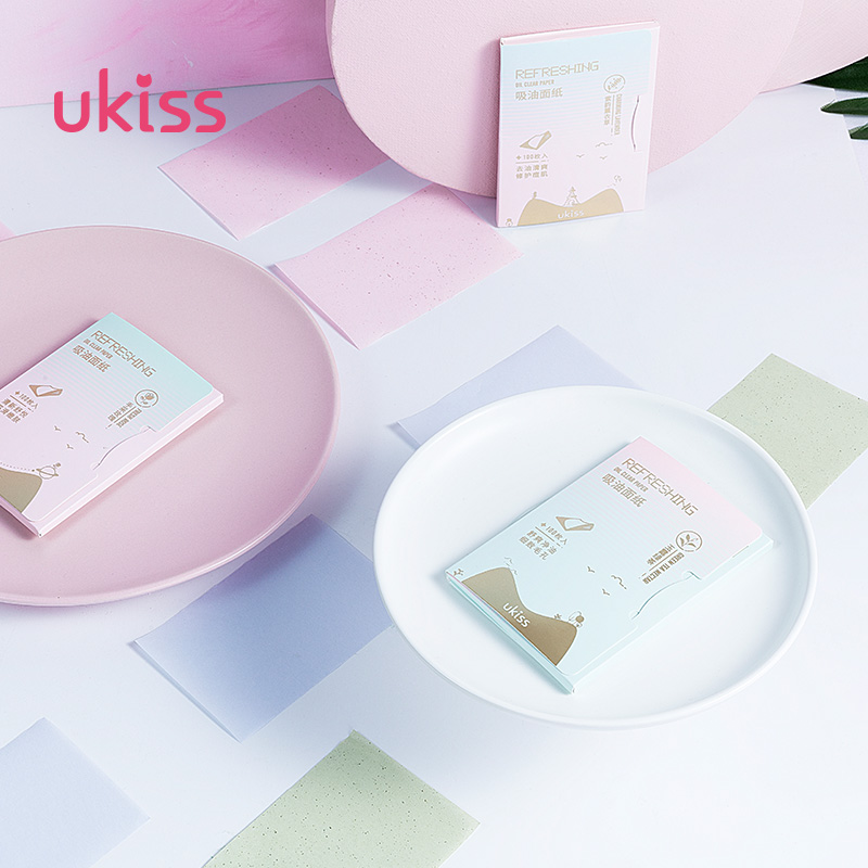 ukiss旗舰店UKISS吸油纸面部女清洁毛孔控油去油补妆学生吸油面纸男竹炭绿茶3