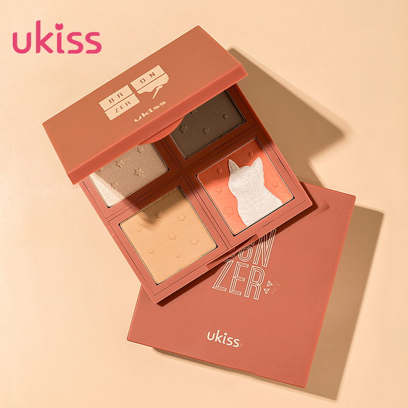 ukiss旗舰店UKISS多色修容粉遮瑕阴影修容高光一体盘侧影粉饼鼻影修颜闪粉棒3