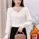 Brushed lace half turtleneck hot rhinestone bottoming shirt plus velvet