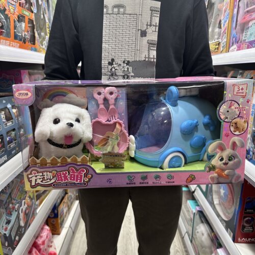诺拉宠宝儿童电动宠物兔仿真毛绒白兔子女孩过家家养宠物公仔玩具 - 图1
